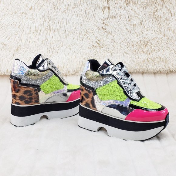 Kitchen Sink Hidden Wedge Platform Low Top Sneakers - Picture 7 of 13